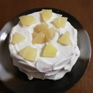 パインと桃で作る簡単ケーキ